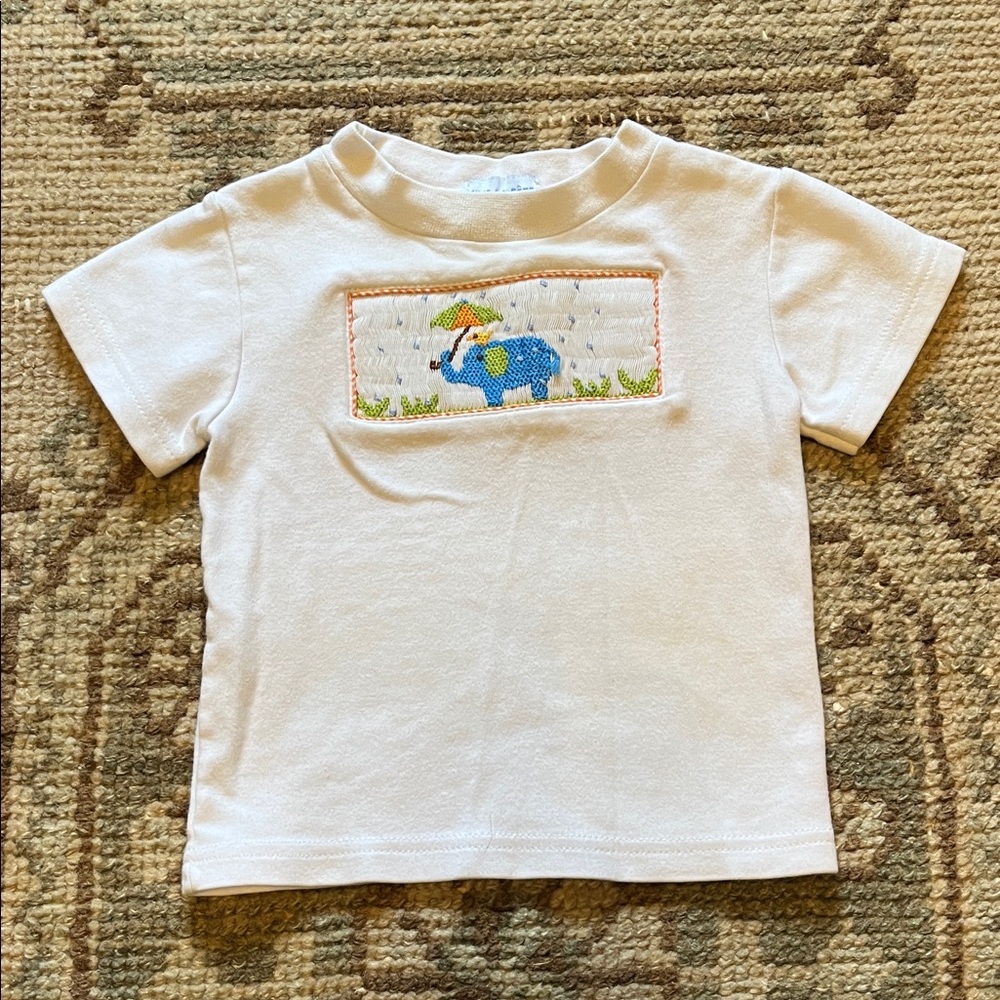 Vive La Fete Elephant Smocked T-Shirt - size 18 months